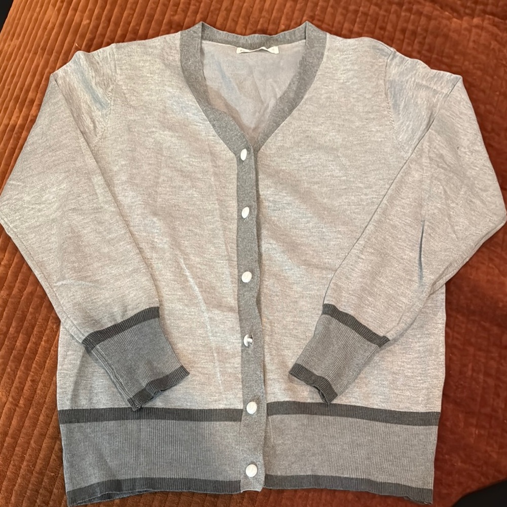 Gray Cardigan Sweater